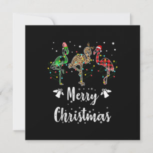 Frohe Weihnachten Leopard Red Green Kariert Flamin Einladung