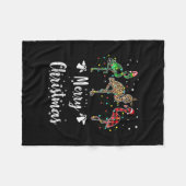 Frohe Weihnachten Leopard Red Green Kariert Flamin Fleecedecke (Vorderseite (Horizontal))