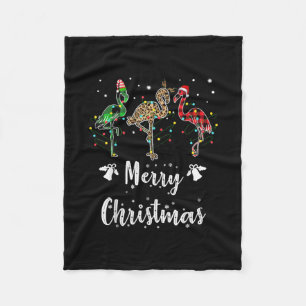 Frohe Weihnachten Leopard Red Green Kariert Flamin Fleecedecke