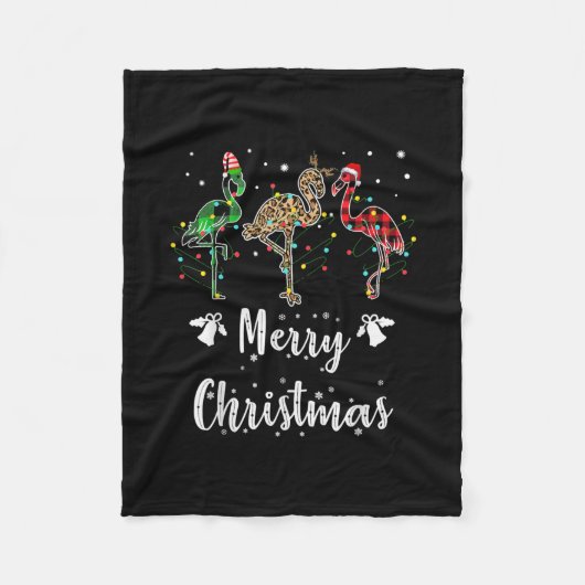 Frohe Weihnachten Leopard Red Green Kariert Flamin Fleecedecke (Vorderseite)