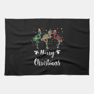 Frohe Weihnachten Leopard Red Green Kariert Flamin Geschirrtuch