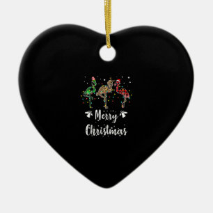 Frohe Weihnachten Leopard Red Green Kariert Flamin Keramik Ornament