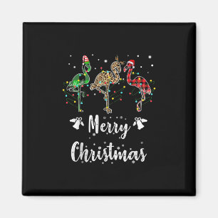 Frohe Weihnachten Leopard Red Green Kariert Flamin Magnet