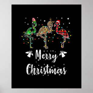 Frohe Weihnachten Leopard Red Green Kariert Flamin Poster