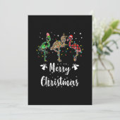 Frohe Weihnachten Leopard Red Green Kariert Flamin Save The Date (Stehend Vorderseite)