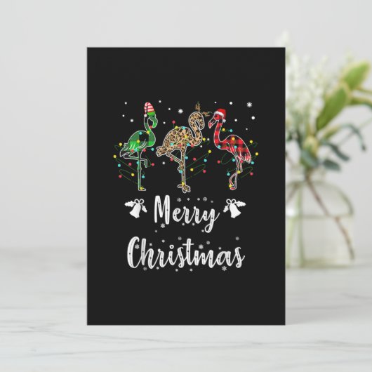 Frohe Weihnachten Leopard Red Green Kariert Flamin Save The Date (Stehend Vorderseite)