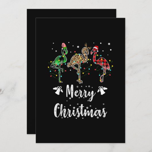 Frohe Weihnachten Leopard Red Green Kariert Flamin Save The Date (Vorne/Hinten)