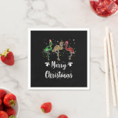 Frohe Weihnachten Leopard Red Green Kariert Flamin Serviette (Beispiel)