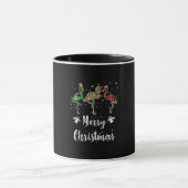 Frohe Weihnachten Leopard Red Green Kariert Flamin Tasse (Zentrum)