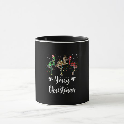Frohe Weihnachten Leopard Red Green Kariert Flamin Tasse (Zentrum)
