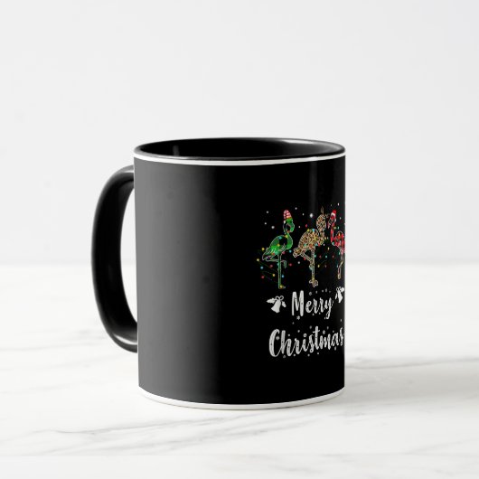 Frohe Weihnachten Leopard Red Green Kariert Flamin Tasse (Vorderseite Links)