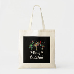 Frohe Weihnachten Leopard Red Green Kariert Flamin Tragetasche