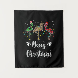 Frohe Weihnachten Leopard Red Green Kariert Flamin Wandteppich