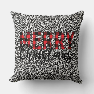 Frohe Weihnachten Leopard Tier Print Kissen