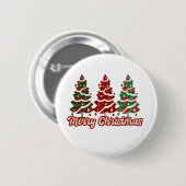 Frohe Weihnachten Leopard Tree Button (Vorne & Hinten)