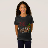 Frohe Weihnachten Leopard Truck mit Baum T-Shirt (Vorne ganz)