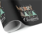 Frohe Weihnachten Leopard Weihnachten Weihnachtsfa Geschenkpapier (Rolleneckpunkt)