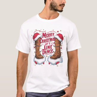 Frohe Weihnachten Let's Line Tanz T-Shirt
