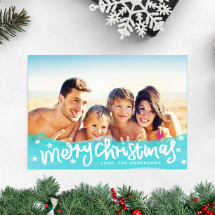 Frohe Weihnachten Lettering Holiday Foto Karte