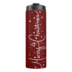 Frohe Weihnachten Lettering und Baby Familie   Thermosbecher