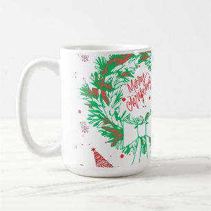 Frohe Weihnachten Lettering und Gingerbread Holida Kaffeetasse