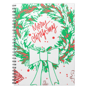 Frohe Weihnachten Lettering und Gingerbread Holida Notizblock