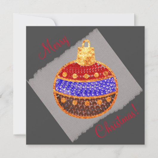Frohe Weihnachten - leuchtendes Bauble mit Sequenz (Vorderseite)