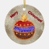 Frohe Weihnachten - leuchtendes Bauble mit Sequenz Keramik Ornament (Vorne)