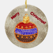 Frohe Weihnachten - leuchtendes Bauble mit Sequenz Keramik Ornament (Hinten)
