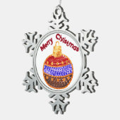 Frohe Weihnachten - leuchtendes Bauble mit Sequenz Schneeflocken Zinn-Ornament (Rechts)