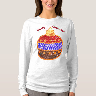 Frohe Weihnachten - leuchtendes Bauble mit Sequenz T-Shirt
