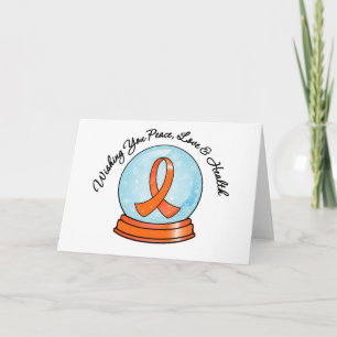 Frohe Weihnachten Leukemia Ribbon Snowglobe