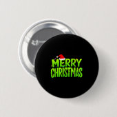Frohe Weihnachten Lichter Santa Hut Pyjama Weihnac Button (Vorne & Hinten)