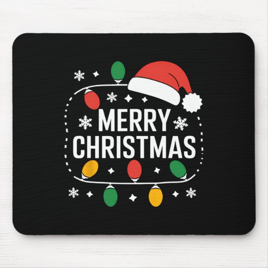 Frohe Weihnachten Lichter Weihnachten Weihnachten Mousepad (Vorne)