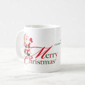 Frohe Weihnachten Liebe custom rot grün Kaffeetasse (Vorderseite Links)
