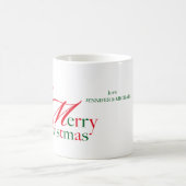 Frohe Weihnachten Liebe custom rot grün Kaffeetasse (Mittel)