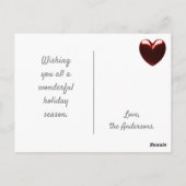 Frohe Weihnachten Liebe Herz Postkarte (Rückseite)