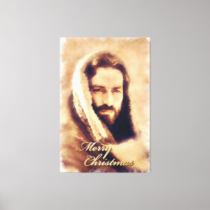 Frohe Weihnachten Liebe Jesus Wrapped Leinwand