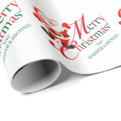 Frohe Weihnachten Liebe mit dem Weihnachtsmann Geschenkpapier (Rolleneckpunkt)