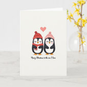 Frohe Weihnachten Liebe Pinguine Karte (Gelbe Blume)