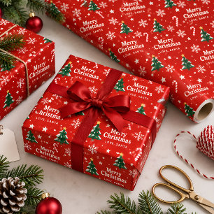 Frohe Weihnachten Liebe Santa Rote Feiertage Geschenkpapier