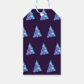 Frohe Weihnachten Lila Baum mit Namen Geschenkanhänger (Rückseite)