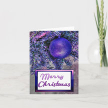 Frohe Weihnachten Lila Baum Retro gefaltete Grußka