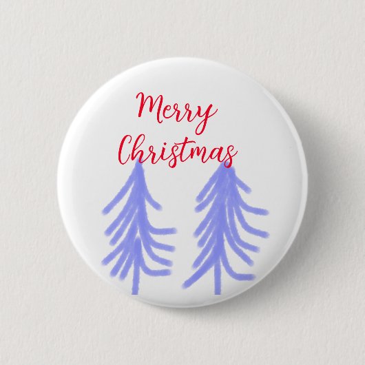 Frohe Weihnachten lila Pastelkiefer Wasser Button (Vorderseite)