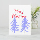 Frohe Weihnachten lila Pastelkiefer Wasser Einladung (Stehend Vorderseite)