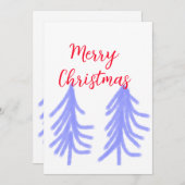 Frohe Weihnachten lila Pastelkiefer Wasser Einladung (Vorne/Hinten)