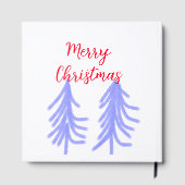 Frohe Weihnachten lila Pastelkiefer Wasser Gästebuch (Rückseite)
