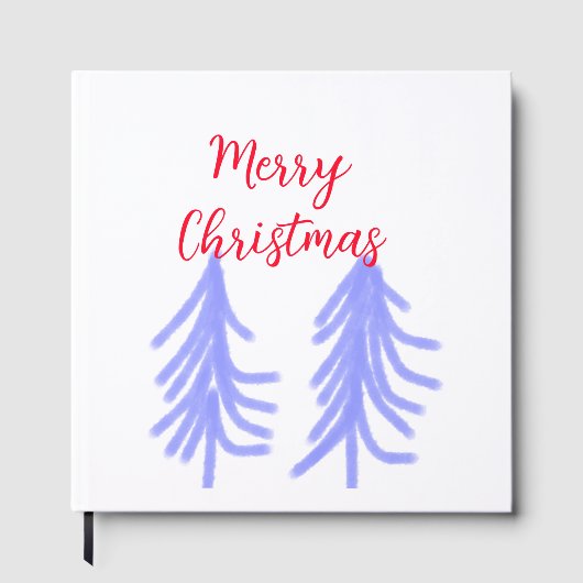Frohe Weihnachten lila Pastelkiefer Wasser Gästebuch (Vorderseite)