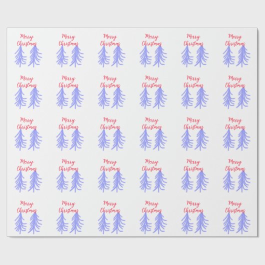 Frohe Weihnachten lila Pastelkiefer Wasser Geschenkpapier (Flach)