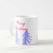 Frohe Weihnachten lila Pastelkiefer Wasser Kaffeetasse (Vorderseite Links)